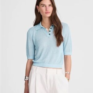 Short-Sleeve Polo Sweater Tee